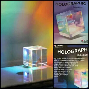 New! Brilliant Innovations Holographic Prism Illusion USB Power Cube Light